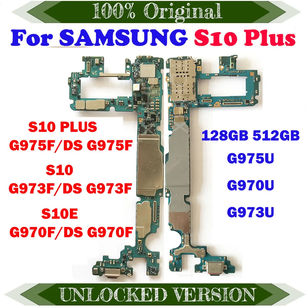 Para Samsung Galaxy S9 S10 Plus Placas De Districa 128G 512G Desbloquear Placa-Mtue