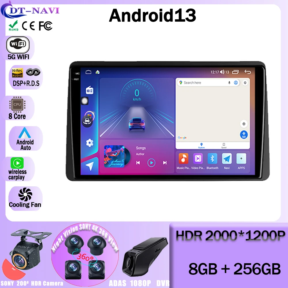 Android 13 Per Renault Duster Hm2 Ii 2020 - 2023 Arkana 1 I 2019 - 2023 Autoradio Lettore Video Multimediale Navigazione Gps 5G Wifi