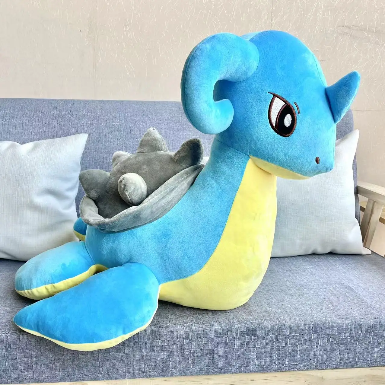 50-70Cm Kawaii Pokemon Lapras Peluche Carino Farcito Pikachu Cartoon Animal Doll Pokemon Lapras Cuscino Regali Di Compleanno Per I Bambini