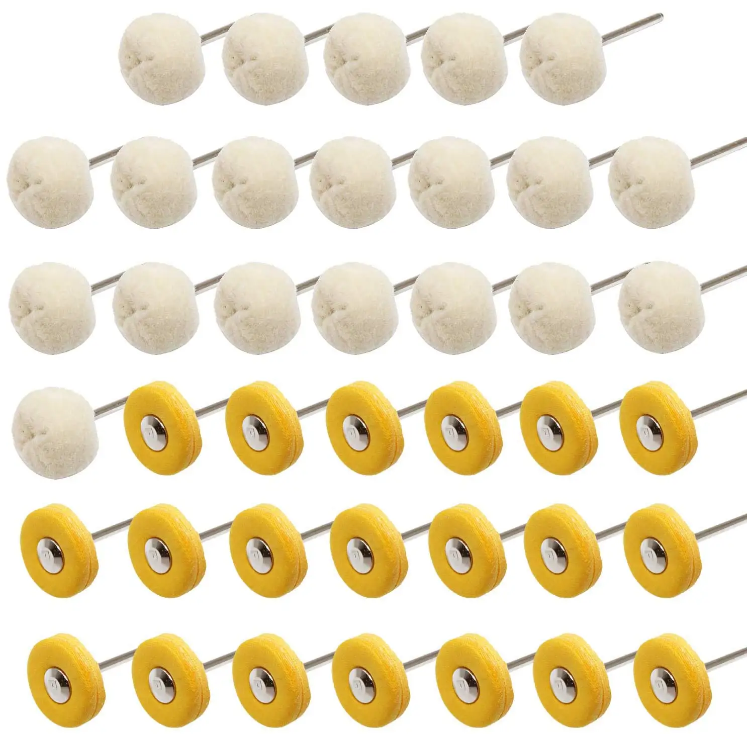 Polishing Buffing Wheel Set Cotton Little Buff Wheel For Rotary Drill Tool Watch Jewelry Polish Buffer Kit 3Mm Mandrel 40 Pieces