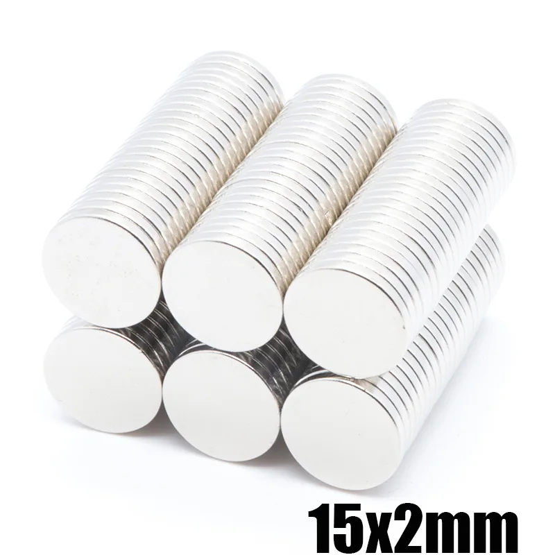 10 Pz 15Mm Diametro Rotondo Magnete Al Neodimio 1/2/3/4/5Mm Piccolo Magnete Rotondo Magnete Forte Magnete Al Neodimio Terre Rare N35
