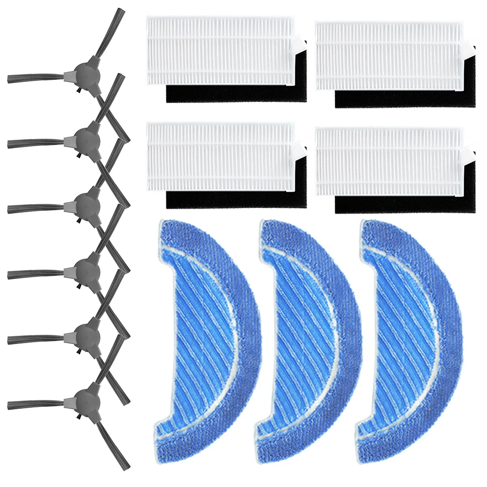 13 Pezzi Mop Panni Filtri Spazzole Laterali Per Cecotec Per Conga Flash Connected Titanium Robot Aspirapolvere Accessori
