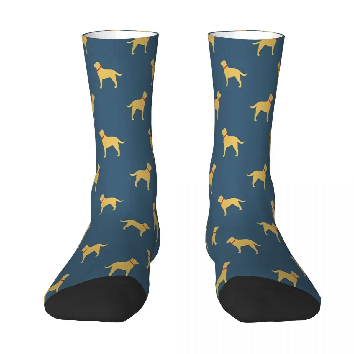 Yellow Labrador Retriever Dog Silhouette Animal Sock Socks Men Women Polyester Stockings Customizable Hip Hop