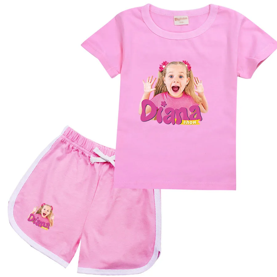 Diana E Roma Show Costume Bambini Manica Corta T-Shirt Pantaloncini 2 Pezzi Set Ragazze Abbigliamento Sportivo Bambino Ragazzi Abiti Abbigliamento Per