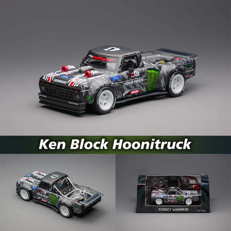 Sw In Magazzino 1:64 Ken Block Gulf Hoonitruck F150 Tianmen Mountain Drift Diecast Diorama Car Model Collection Giocattolo In Miniatura