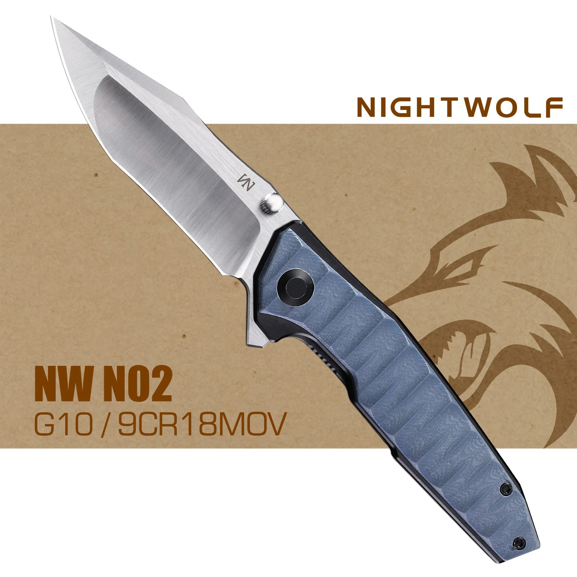 Nightwolf Nwn02 Coltello Pieghevole Tattico G10 Manico Tanto Blade Steel Hunting Outdoor Survival Camping Pocket Edc Tool Per Uomo