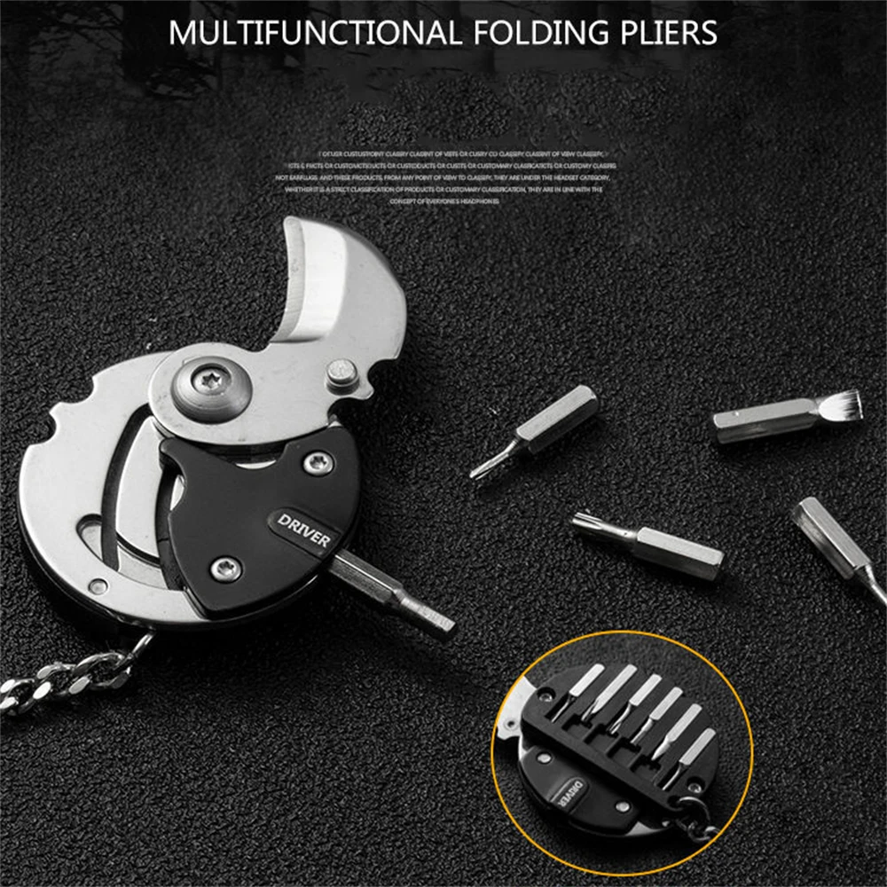 Portachiavi Cacciavite Multifunzionale Esagonale Moneta Outdoor Edc Tool Esagonale Pieghevole Portamonete Tascabile Mini Coltello Gear Pee
