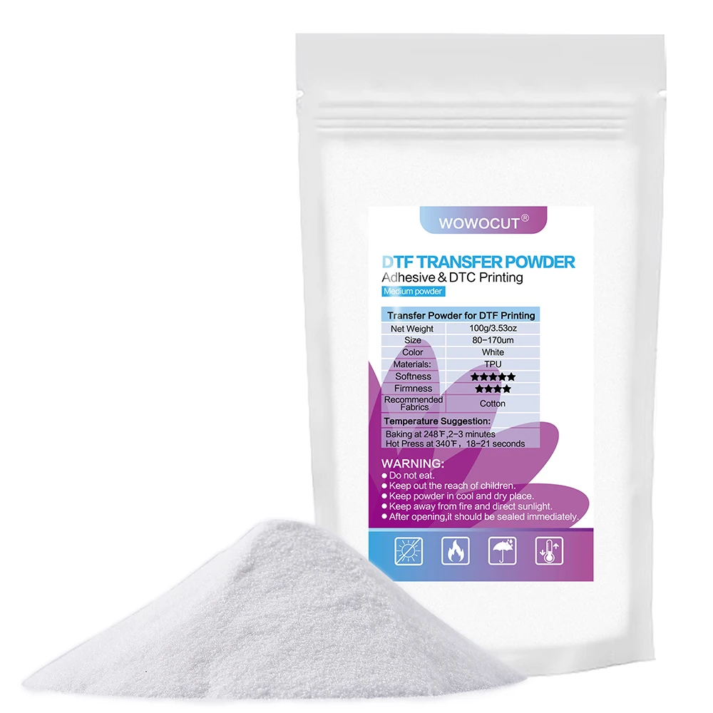 Wowosut Dtf Hot Melt Powder 100G Direct To Film Hot Melt Polvere Adesiva Per Il Trasferimento In Cotone Per Stampante Dtf Epson Machine