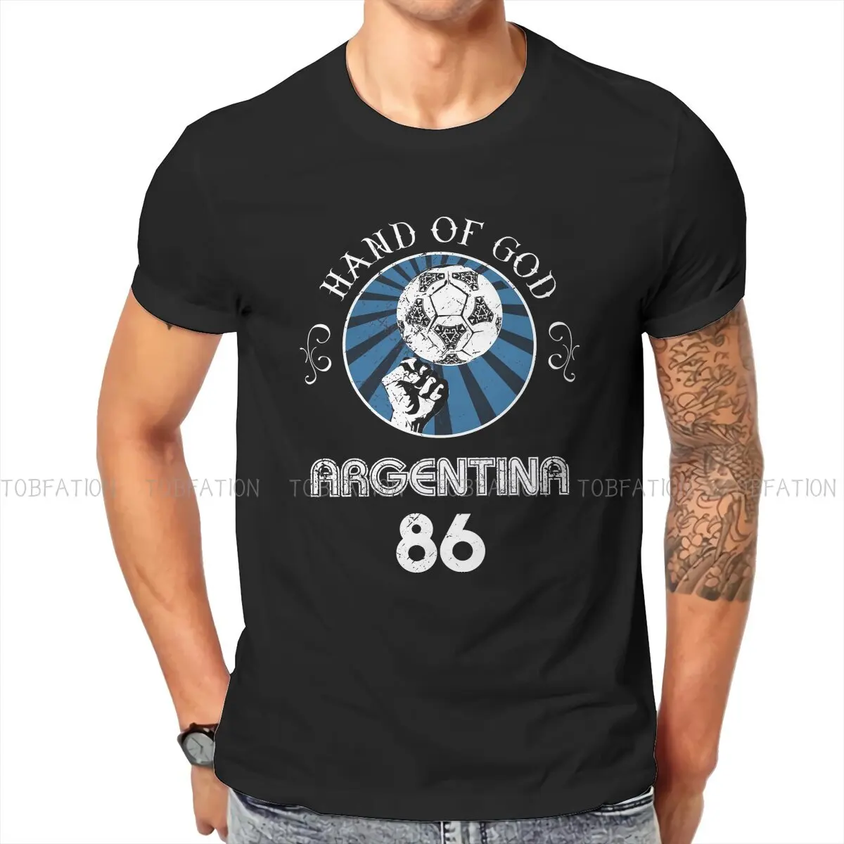 Argentina Football Legend Hand Of God Essential T Shirt Harajuku Grunge Poliestere Tshirt Da Uomo O-Collo Abbigliamento Da Uomo