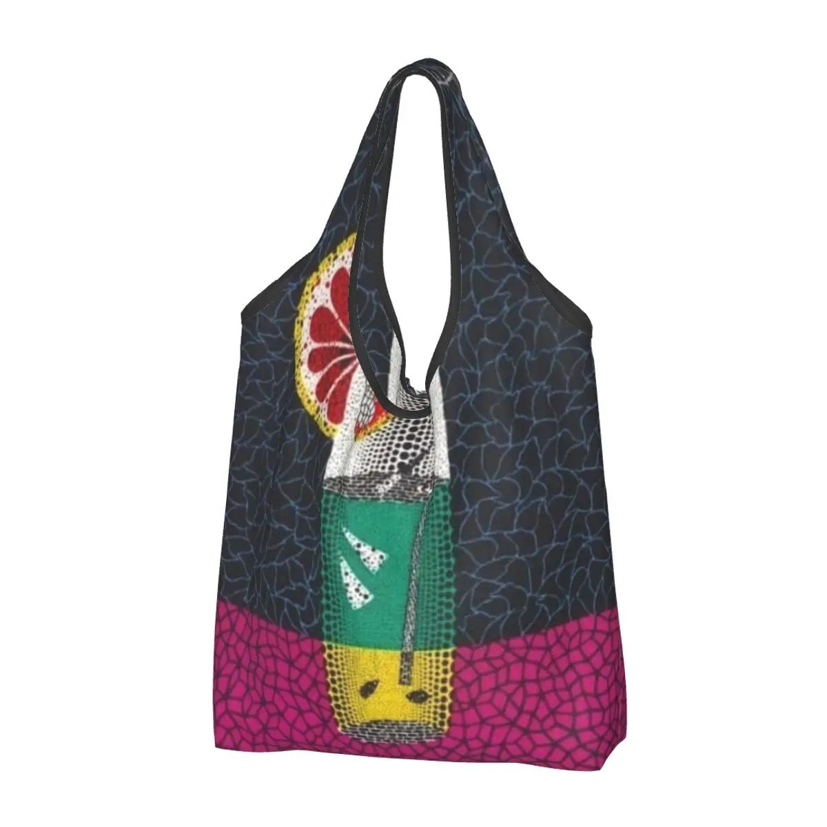 Riutilizzabile Lemon Squash Yayoi Kusama Abstract Art Shopping Bag Donna Tote Bag Borse Shopper Per Generi Alimentari Portatili