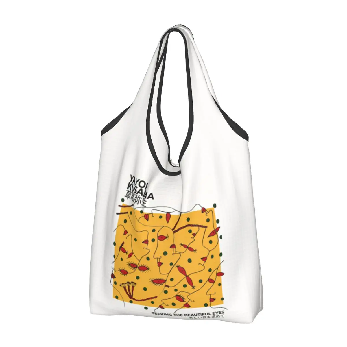 Yayoi Kusama Mustard Shopping Bags Riutilizzabili Grocery Eco Bags Borse Per Il Riciclaggio Di Grande Capacità Borsa Lavabile