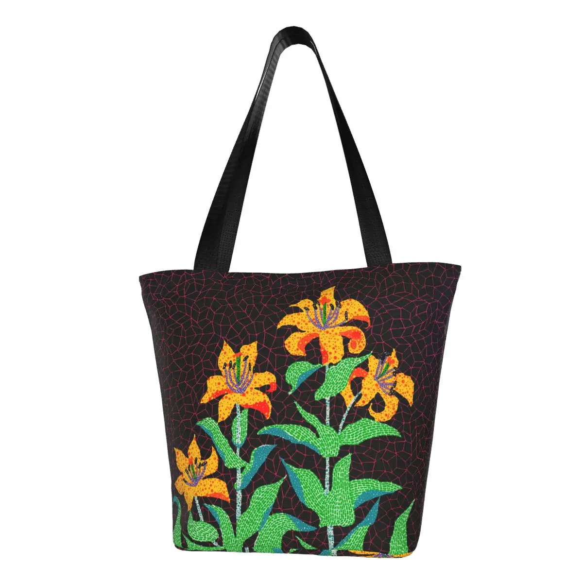 Moda Fiori Gialli Bloom Yayoi Kusama Shopping Tote Bags Riciclaggio Generi Alimentari Borsa Shopper A Tracolla In Tela