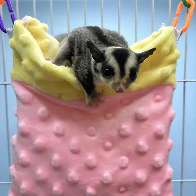 Sugar Gliders Sleeping Pouch Small Pet Bed Hanging Hammock Swing Bag Warm Sleep Bed Nest Per Criceti Ricci Scoiattoli