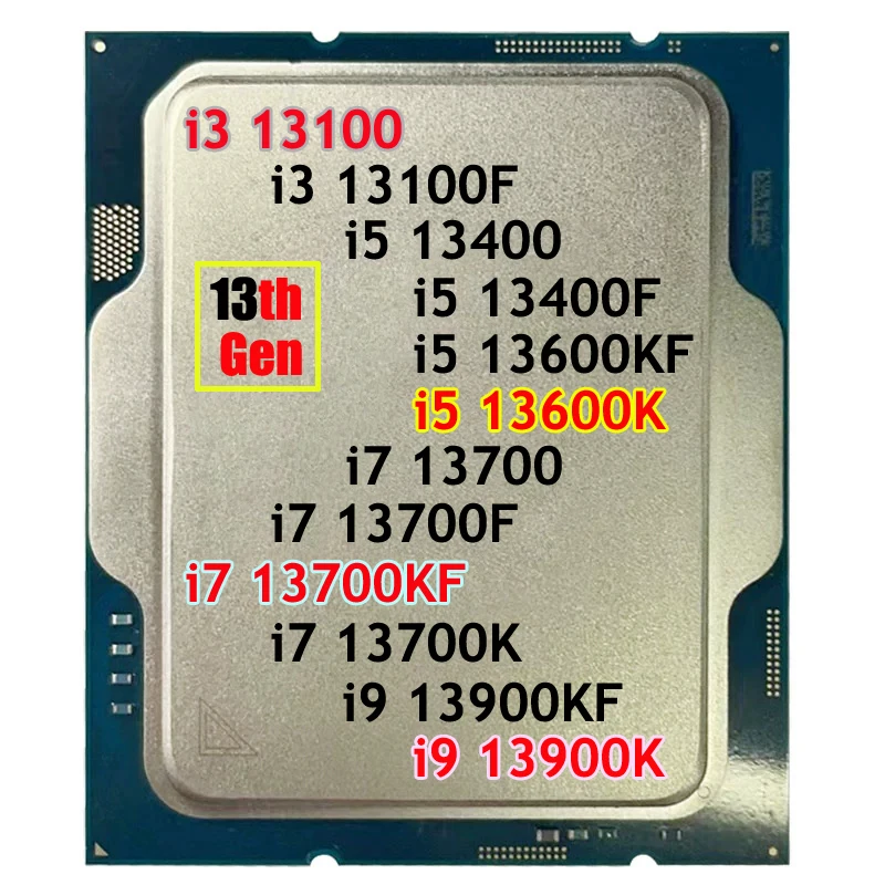 Intelcore 13Th Gen Cpu I3 13100 I5 13600K 13400 Nuovi Processori Di Gioco I7 13700 I9 13900K 24 Core Turbo Fino A 5.8Ghz Di Garanzia