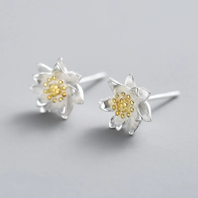 100% 925 Sterling Silver Flower Orecchini Con Perno Per Le Donne Sterling-Argento-Gioielli Pendientes Brincos