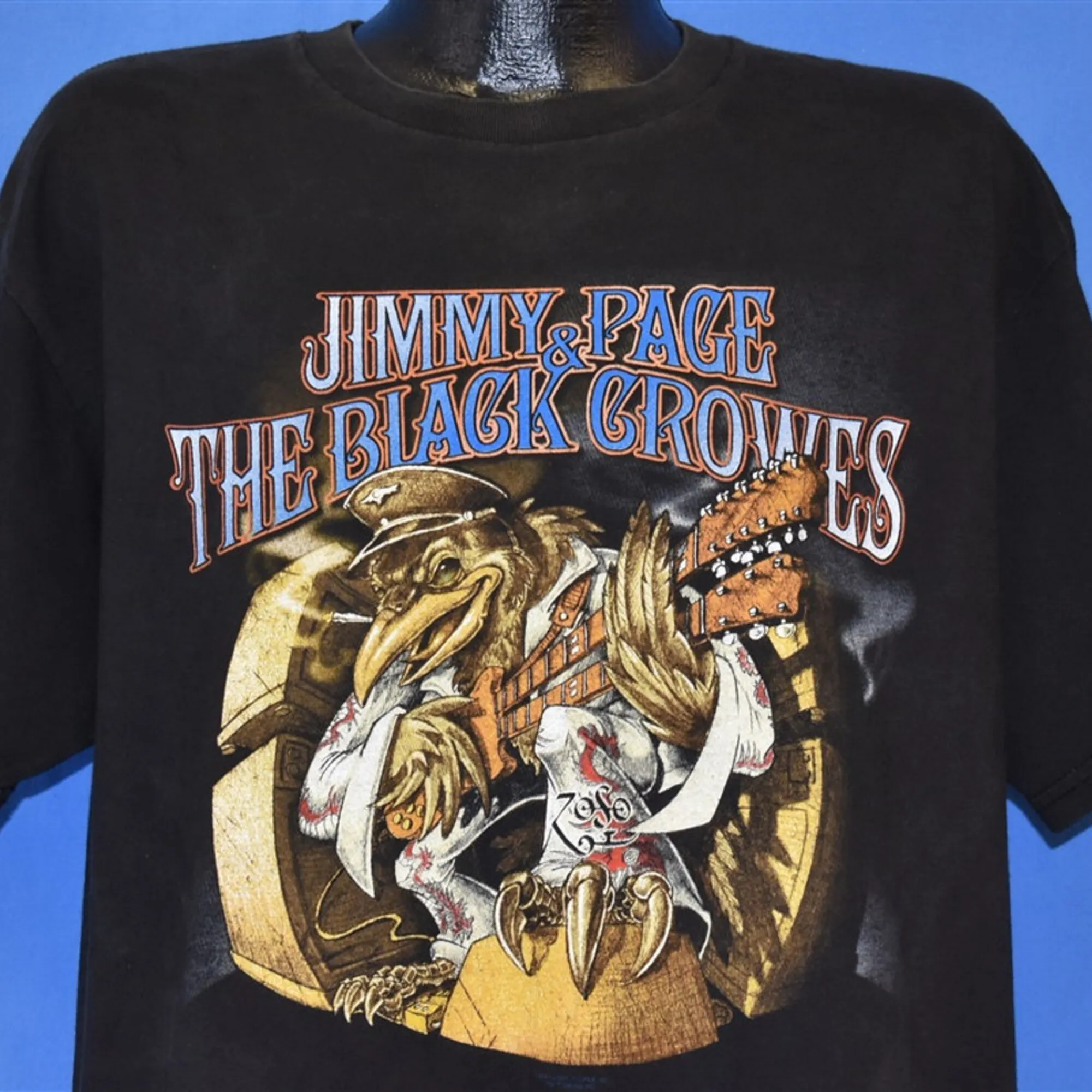 Anni '90 Jimmy Page Black Crowes Live At The Greek Tour Zoso Rock Concert T Shirt Extra Large