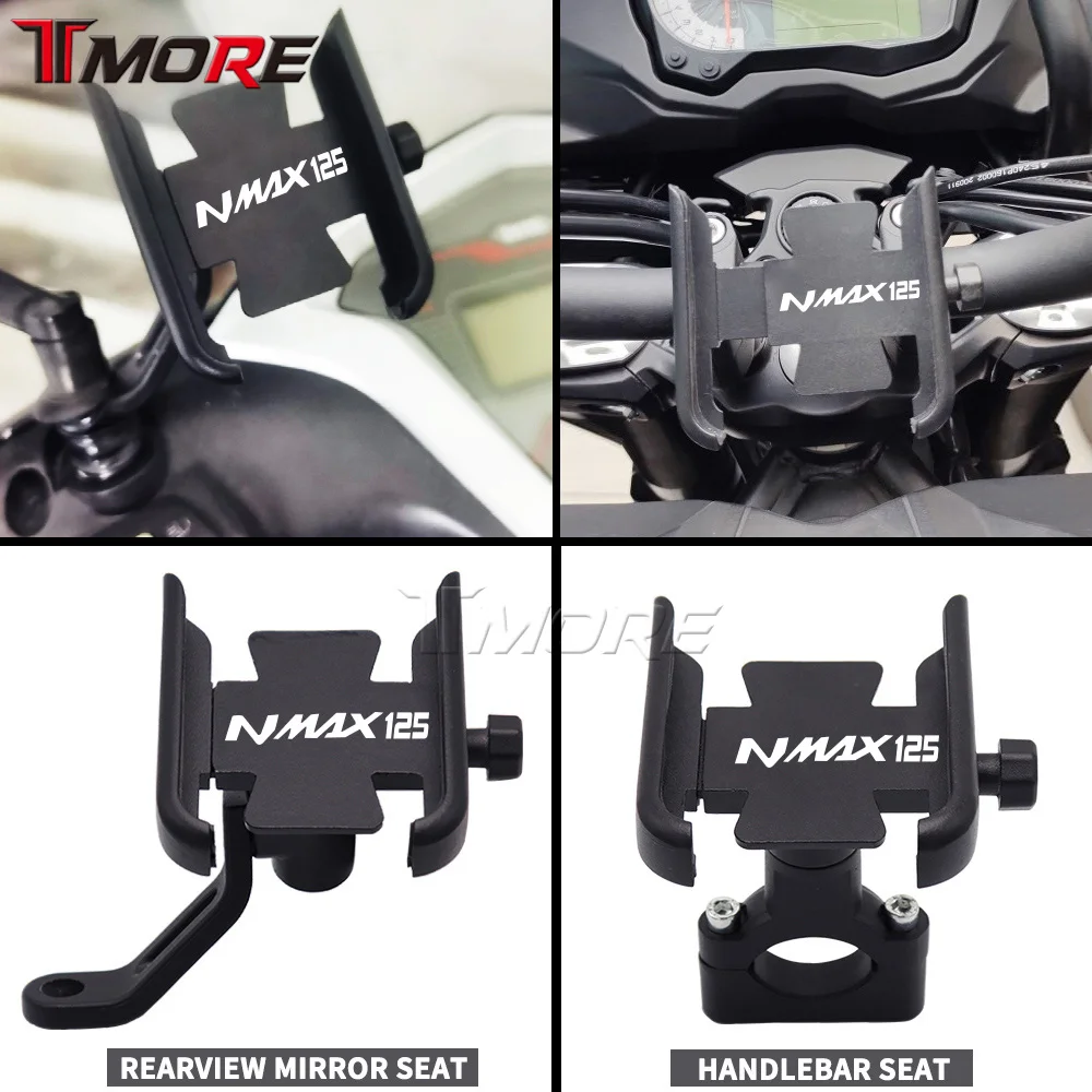 For Yamaha Nmax125 Nmax 125 Motorcycle Accessories Handlebar Rearview Mobile Phone Holder Gps Stand Bracket
