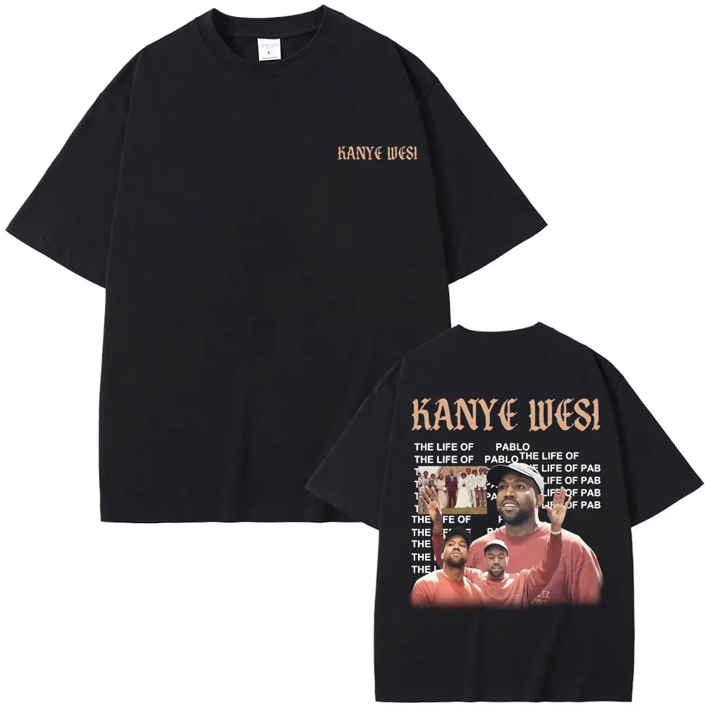Best Famous Kanye West The Life Of Pablo Music Album Graphics T-Shirt Uomo Donna Hip Hop Maglietta Oversize Maschile Vintage Streetwear