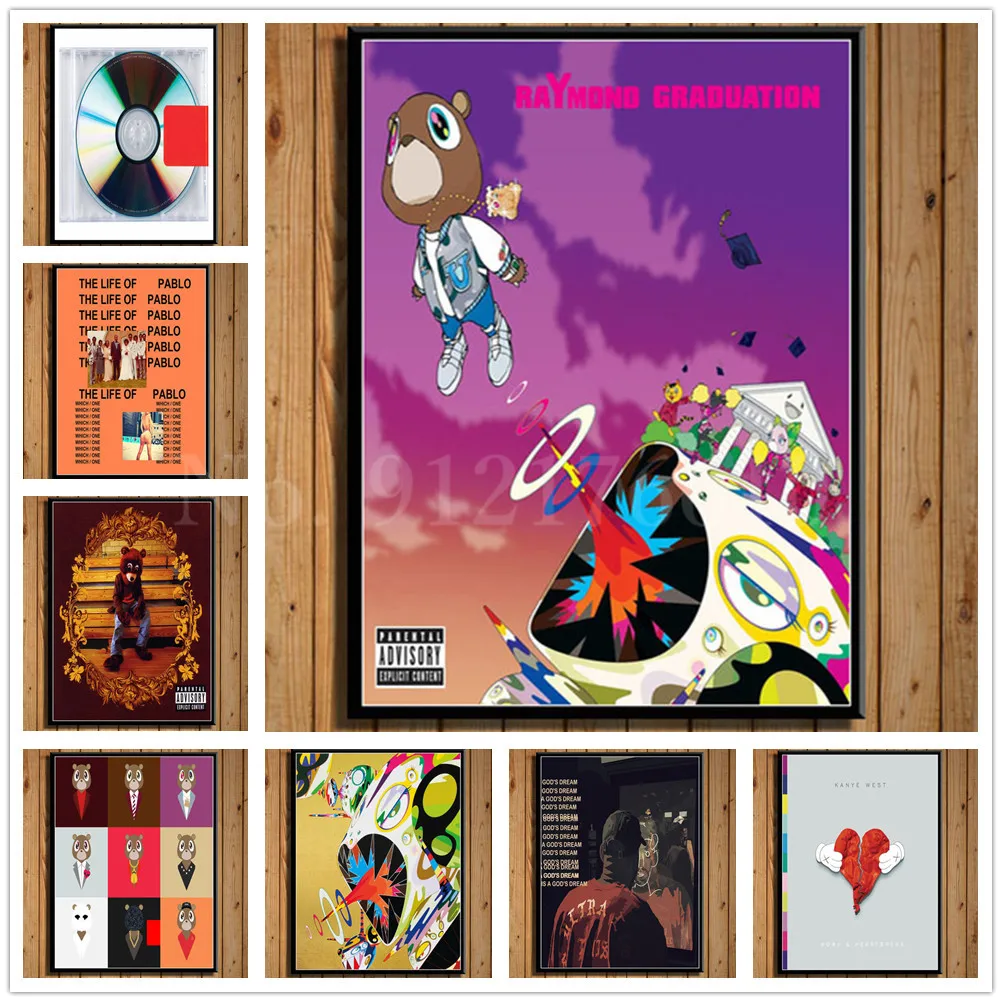 Album Musicale Copertina Poster Kanye West The Life Of Pablo Ye Hip Hop Rap Art Canvas Painting Home Decor Room Wall Decor Picture
