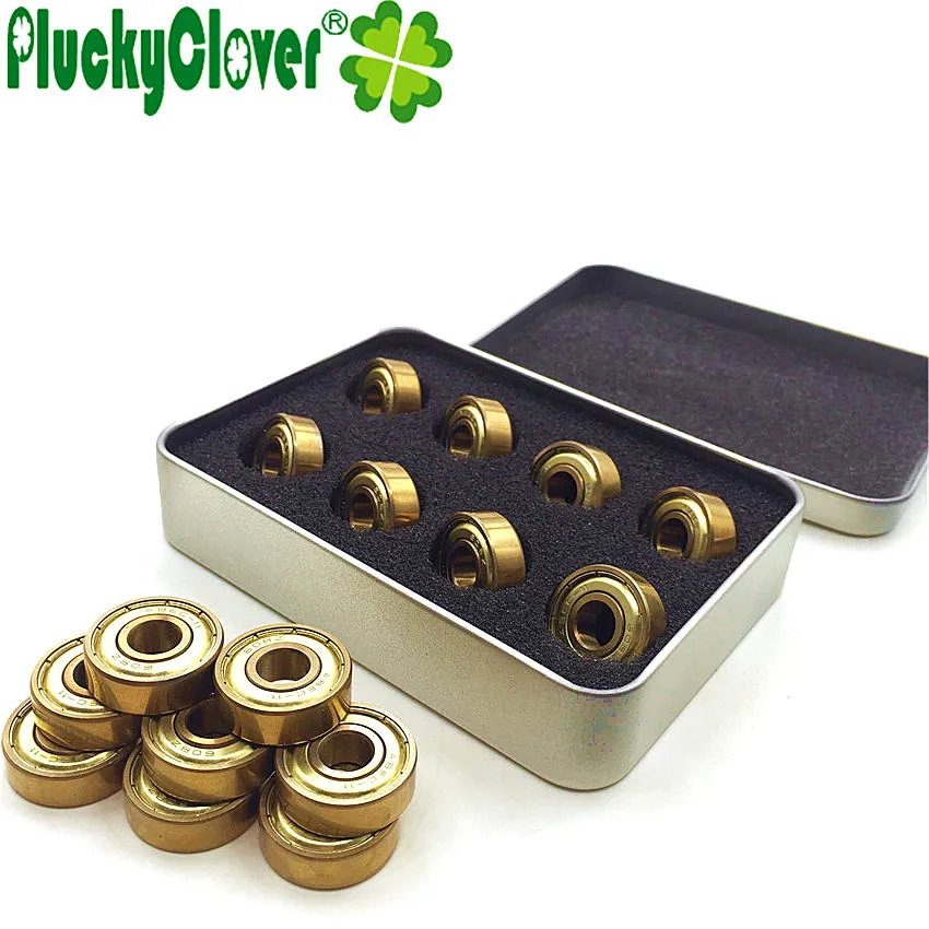 16Pc 608Zz/627Z Oro Tatinium Cuscinetti Da Skate Skateboard Longboard Parti Inline Pattini A Rotelle Scooter Quad Artistico Skate Cuscinetto