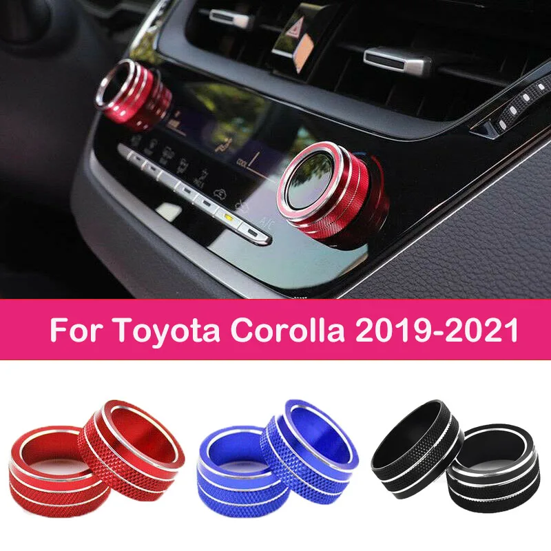 2Pcs Car Ac Climate Control Manopola Trim Button Cover Per Toyota Corolla 2019 2020 2021 Accessori Auto Car Ac Control Manopole Ring