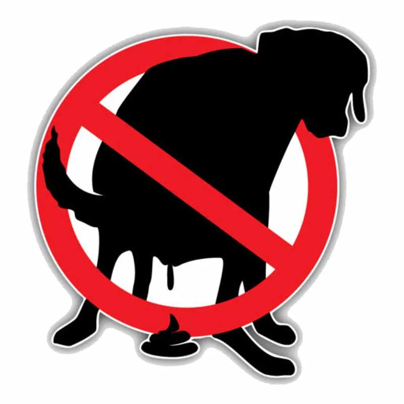 Adesivo Per Auto Divertente Ban Pooping Dog Divieto Ban Stop Sign Adesivi Colorati In Pvc, 21Cm X 21Cm