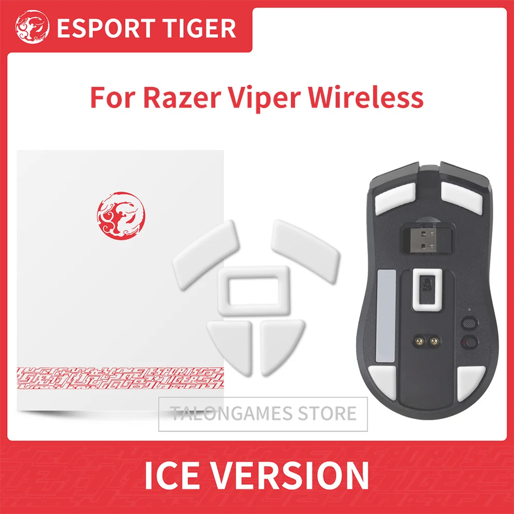 Esports Tiger Ice Version Mouse Feet Pattini Per Mouse Per Razer Viper Ultimate Wireless, Viper V2 Pro , Deathadder V2 / V3 Pro