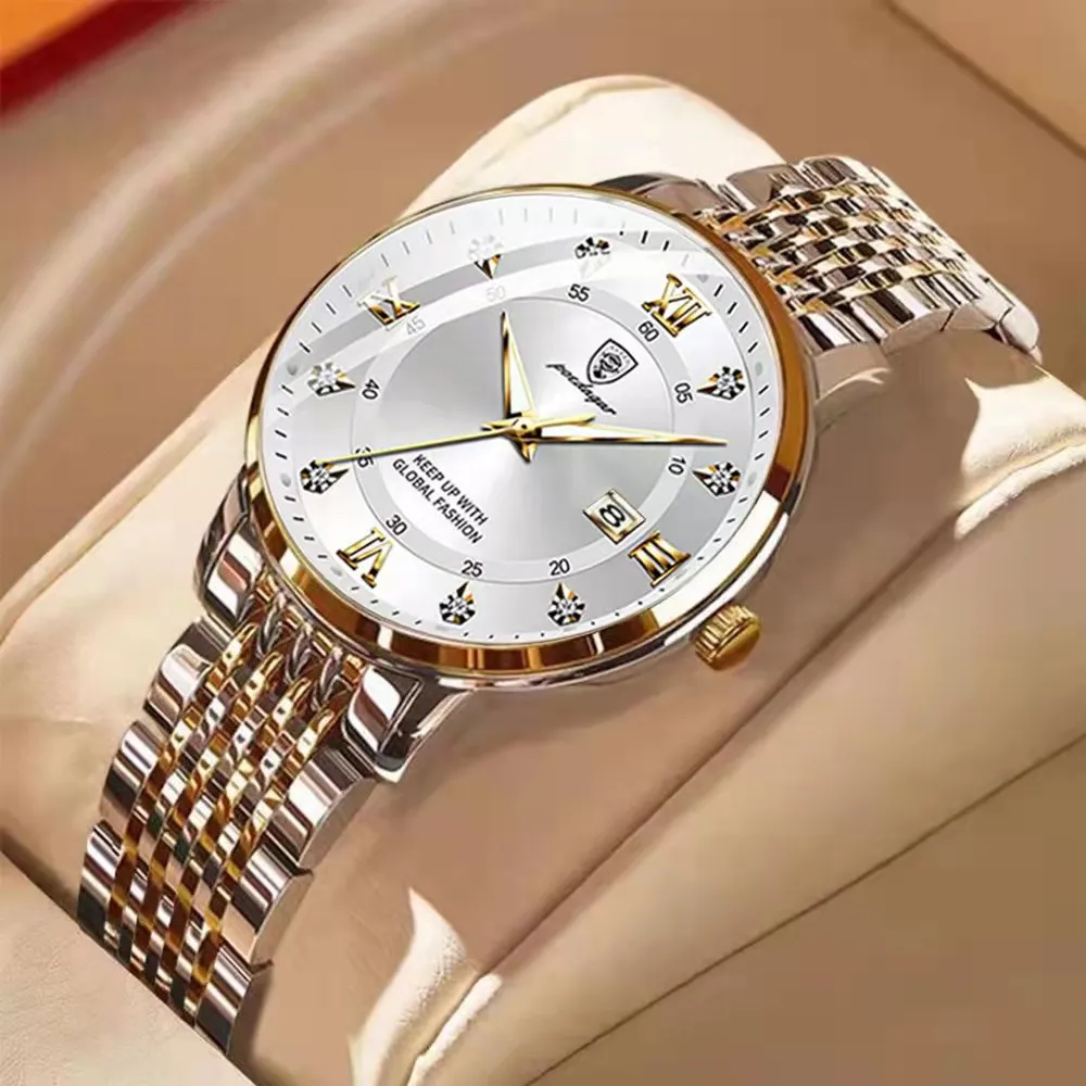 Poedagar Fashion Women Watch Top Brand Rose Gold Stain Steel Waterproof Date Quartz Ladies Watch Luxury Orologio Di Alta Qualità Regali