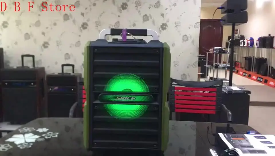 Portable Wireless Bt Karaoke Music Trolley Home Theatre Mobile Speaker