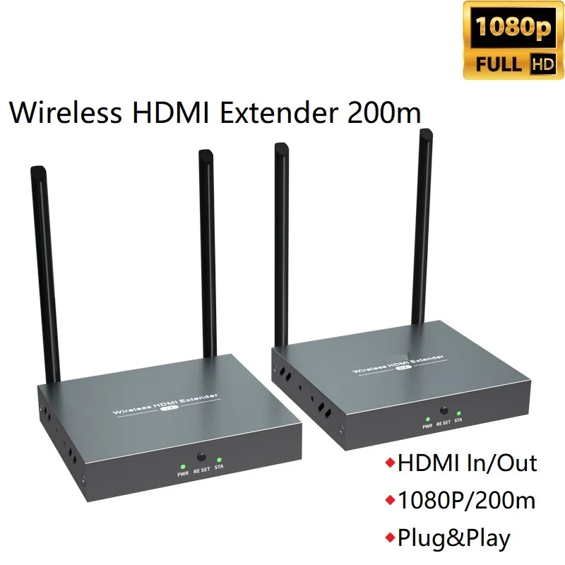 Ricevitori Trasmettitore Hdmi Wireless 1080P 200M Hdmi Extender Loop Out 5G Frequenza Telecomando Ir Per Home Theater