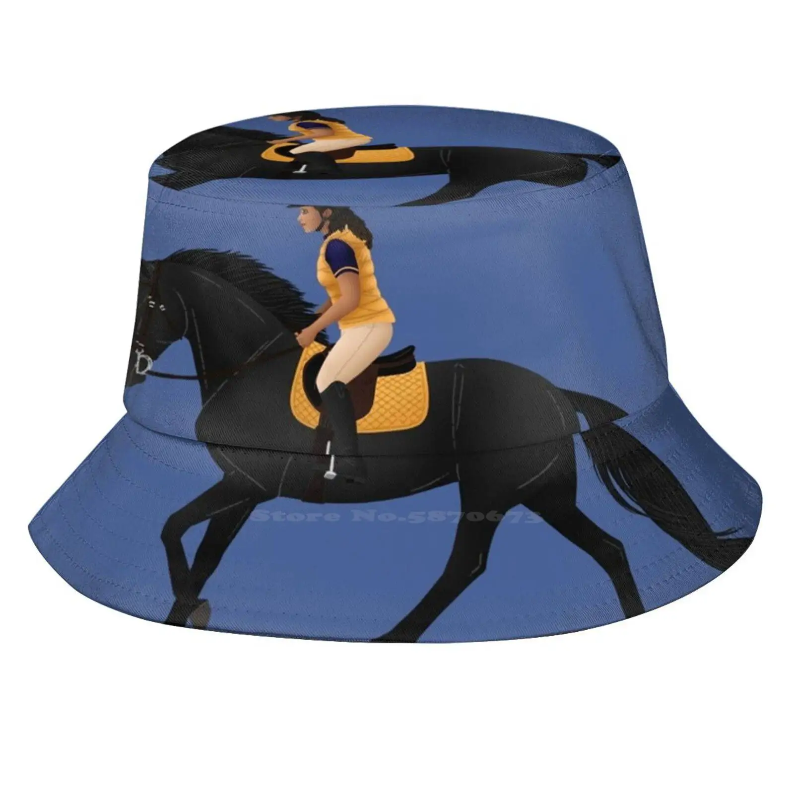 Zoe And Raven From Free Rein-Equine Rampaige Cappelli Da Pescatore Unisex Cappelli Da Pescatore Free Rein Zoe Canter Galoppo Cavalli Cavallo Nero