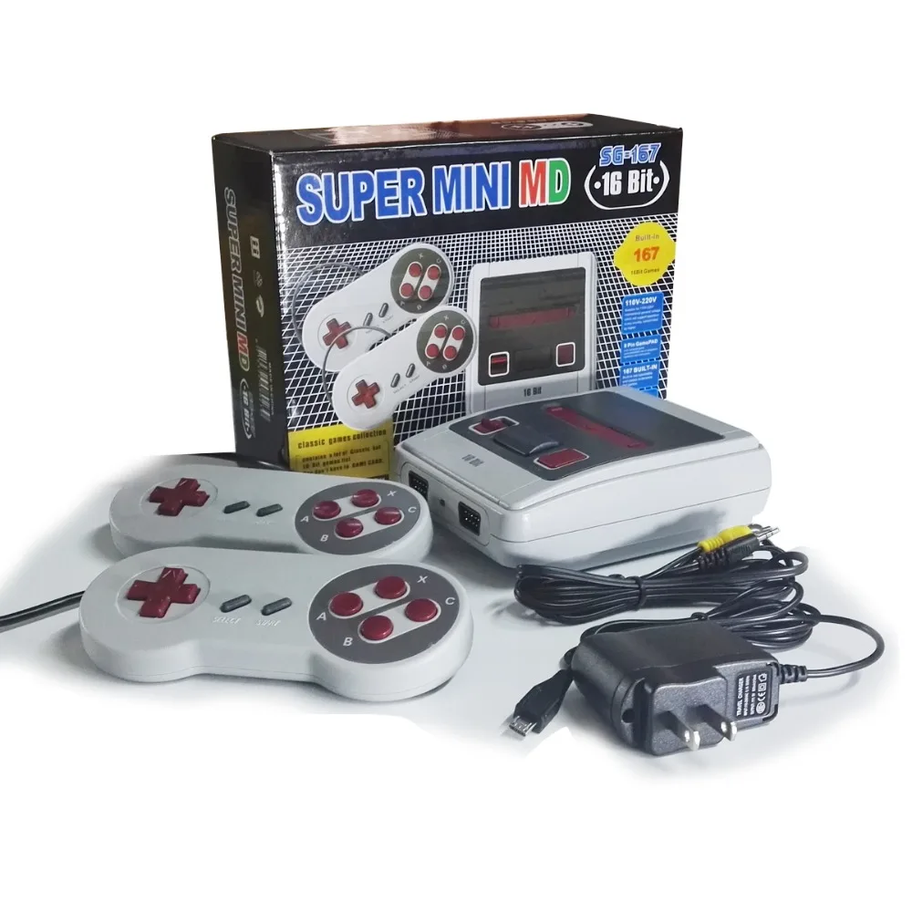 Nuova Console Per Videogiochi Mini Tv Retrò Per Giochi Sega Megadrive A 16 Bit Con 167 Diversi Giochi Integrati Due Gamepad Av Out