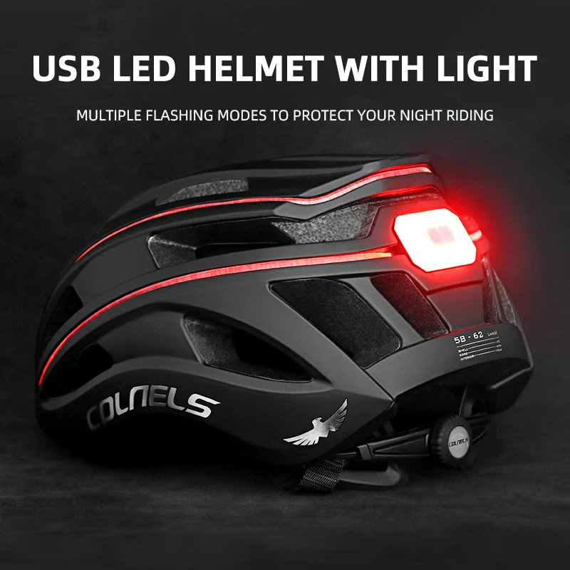 Casco Da Bicicletta Mtb Ride Led Lights Racing Road Bike Helmet Uomo E Donna Outdoor Sports Pro Cycling Casco Bicicleta Safety Cap