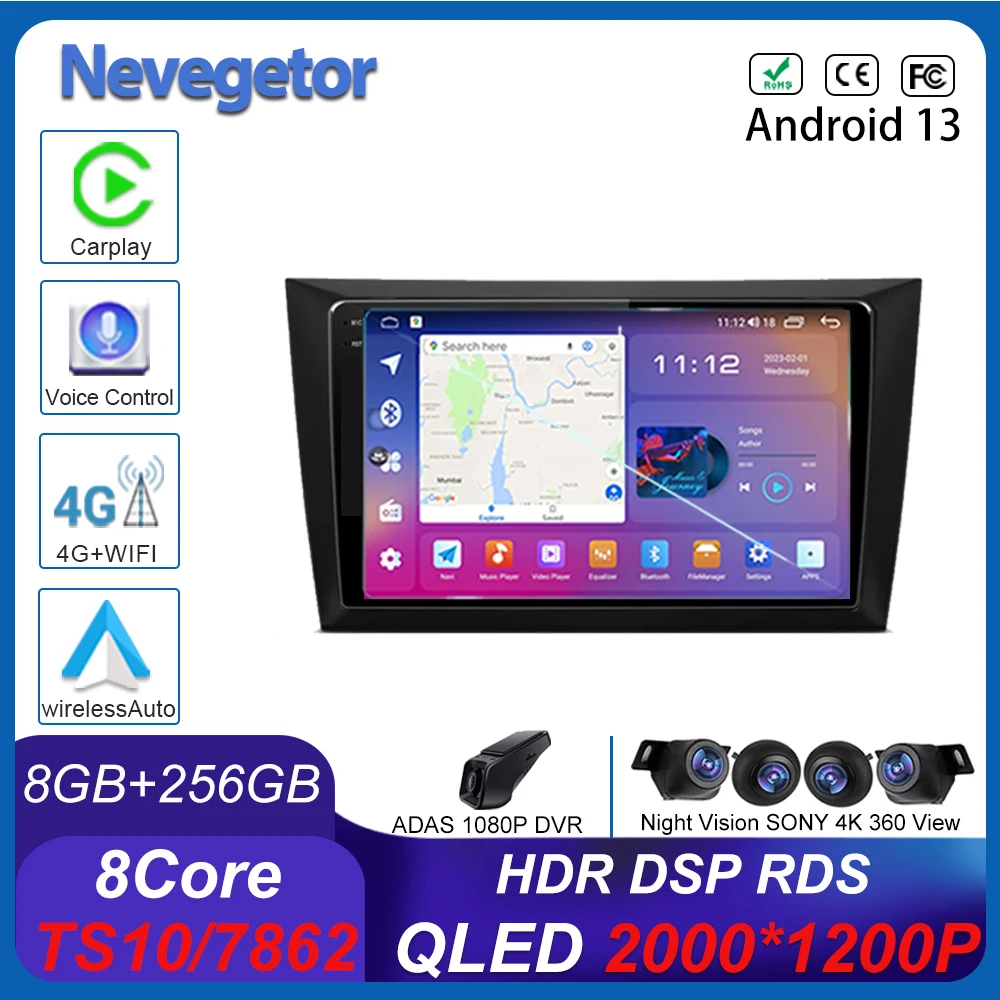 Android 13.0 Per Volkswagen Golf 6 2008 - 2016 Car Dvd 5G Auto Radio Stereo Lettore Multimediale Navigazione Gps Radio 2 Din Dvd