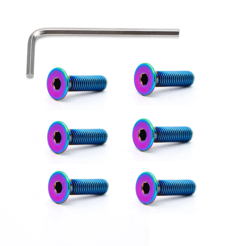 6Pcs Bulloni Del Volante In Titanio Bruciato Vite + 1X Kit Chiave Per Momo Nardi Nrg Works Bell Boss Tool Accessori Per Auto