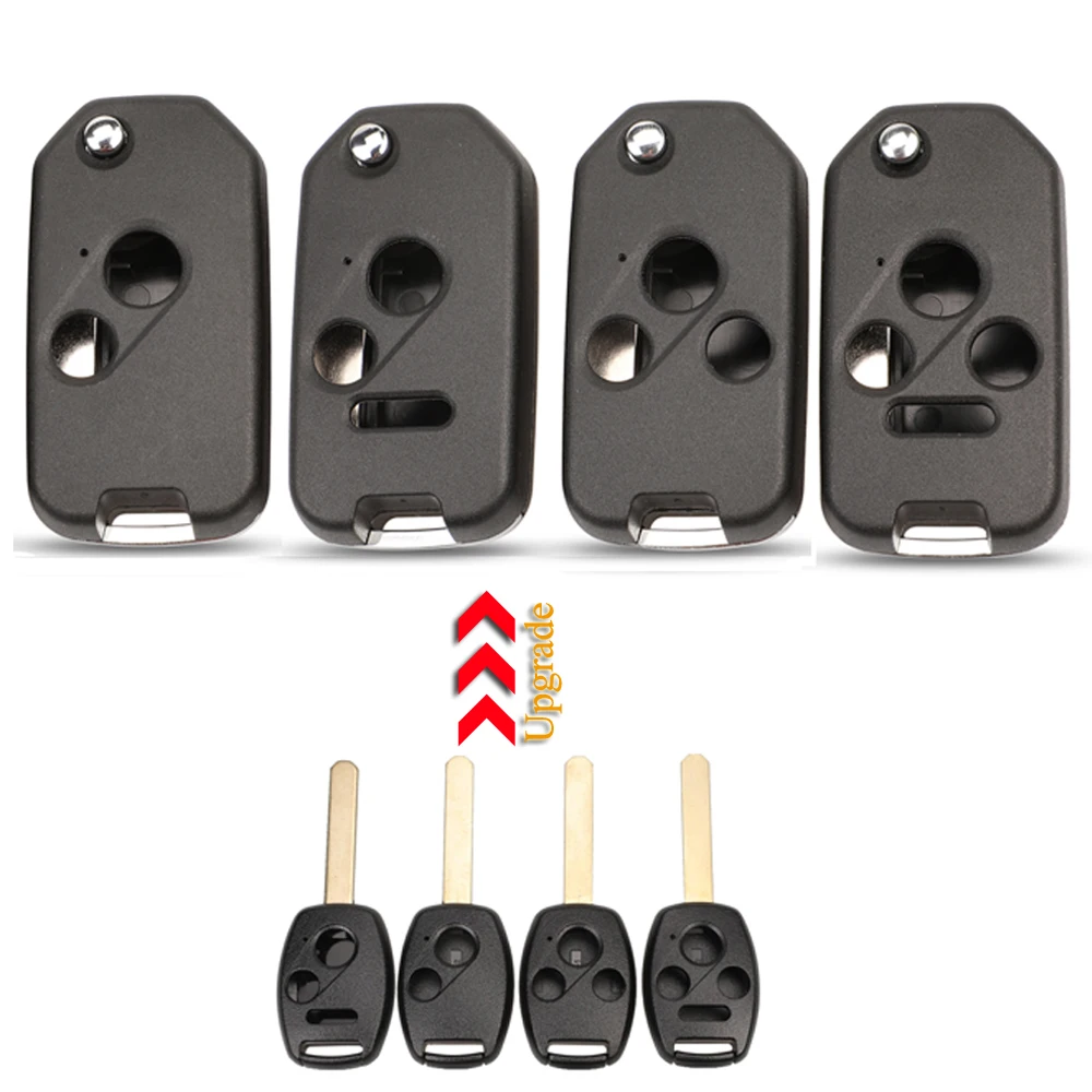 Jingyuqin 2/3/4 Pulsante Pieghevole Flip Remote Key Shell Cover Per Honda Accord Insight Crv Civic Odyssey Pilot Ridgeline