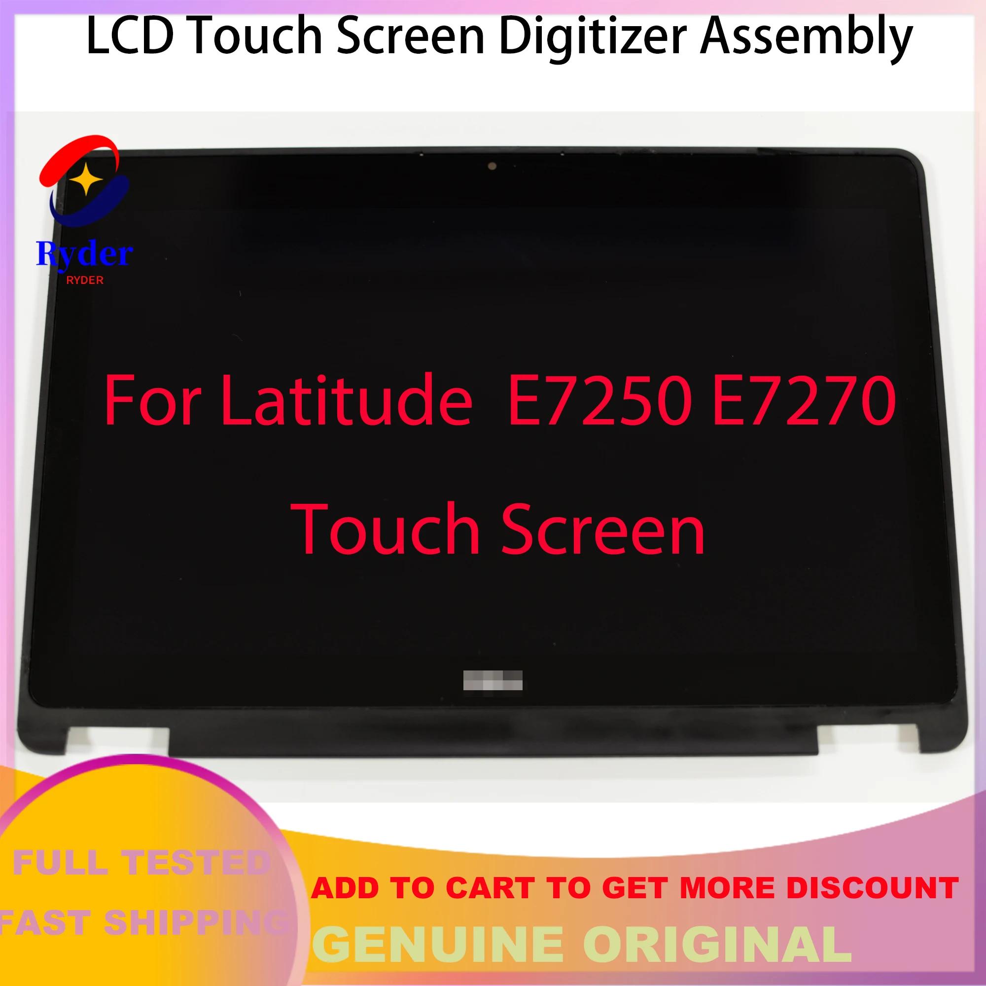 12.5 "Fhd Per Dell Latitude E7250/7250 E7270 P22S P22S002 Lcd Touch Screen Digitizer Gruppo Di Ricambio Lp125Wf1-Spg4 0 Yd7Wy