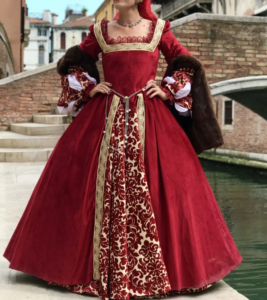 Queen Elizabeth Costume Dress Tudor Periodo Anne Boleyn Cosplay Medievale Royal Renaissance Histical Queen Of England Costume