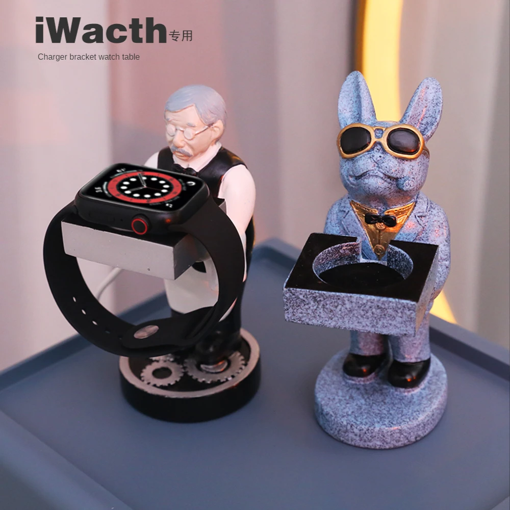 Apple Watch Charger Stand Display Creative Astronaut Watch Holder Organizer Iwatch Base Table Storage Rack Spaceman Plexiglass