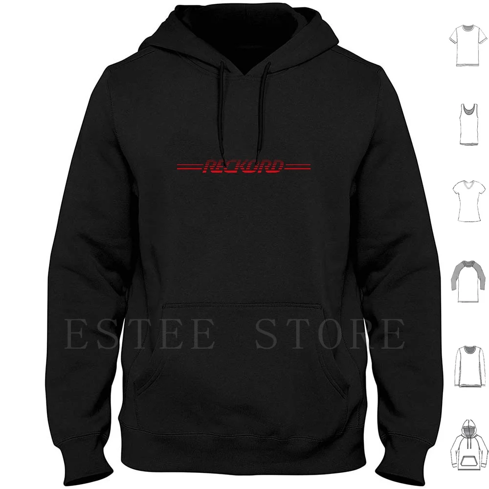 Reckord 80S-Style 'Backflash' Logo Felpa Con Cappuccio Manica Lunga Opel Vauxhall Holden Carlton Senator Ascona Monza Nova Kadett Text