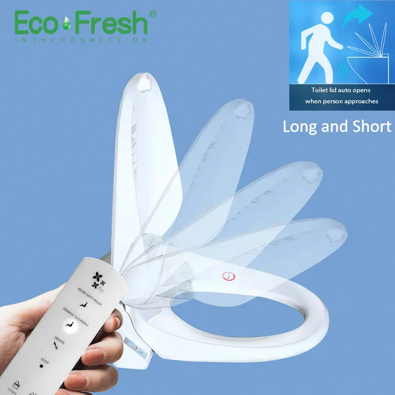 Ecofresh Wc Smart Toilet Seat Coprisedile Automatico Flip Cover Apertura Bidet Elettronico Coprivaso Riscaldato Intelligente