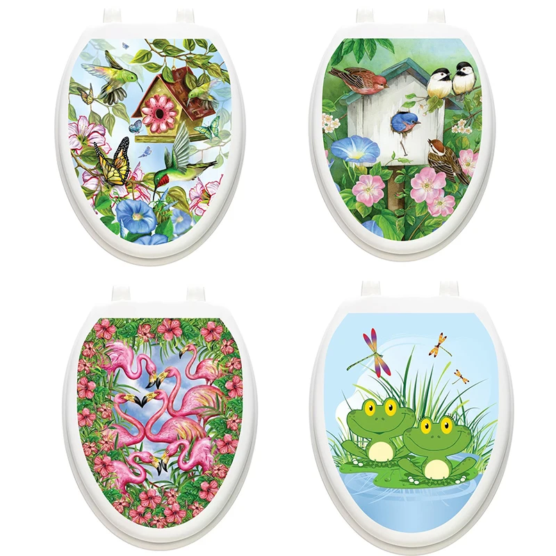 T361 # Blooming Birdhouse Toilet Sticker Bagno Toilet Cover Sticker Wall Stickers Animal Wc Per La Decorazione Domestica