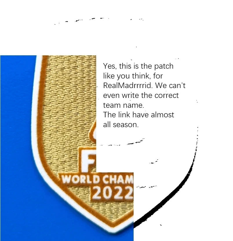 World Champions Soccer Patch Gold F Inter Football A Badge Per Rmaddrid 2022 O Baarca Ecc Per Champions L Patch 2023
