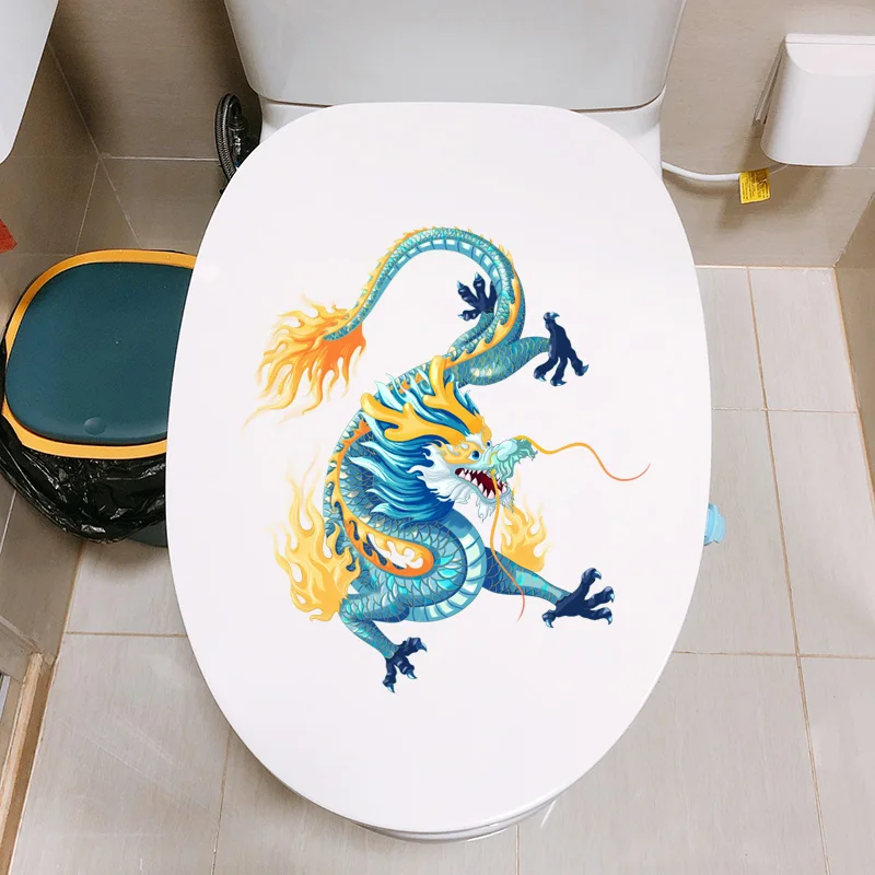 M481 Personalità Cartoon Dragon Toilet Sticker Bagno Toilet Cover Adesivi Murali Wc Per La Decorazione Domestica