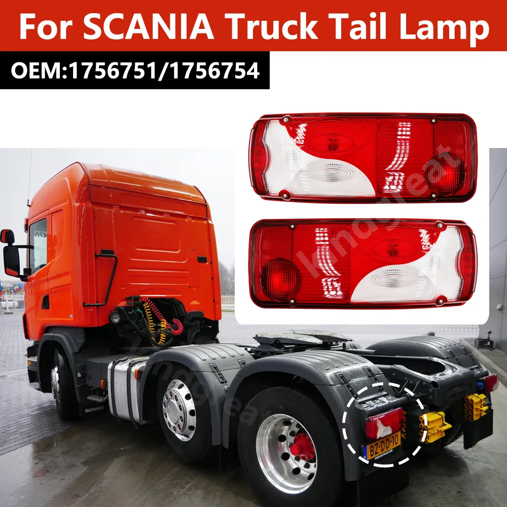 1 Pz Camion Fanale Posteriore 24V Per Scania R114 R124 R144 R420 R620 R500 P400 P450 R730 G400 G460 Camion Fanale Posteriore 1756754 1756751