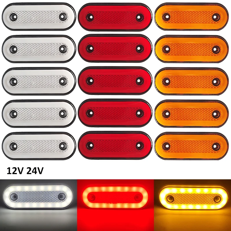 10Pcs 12V 24V Led Truck Side Marker Light Led Trailer Lights Riflettore Van Luci Di Ingombro Per Scania Per Daf Truck Per Volvo