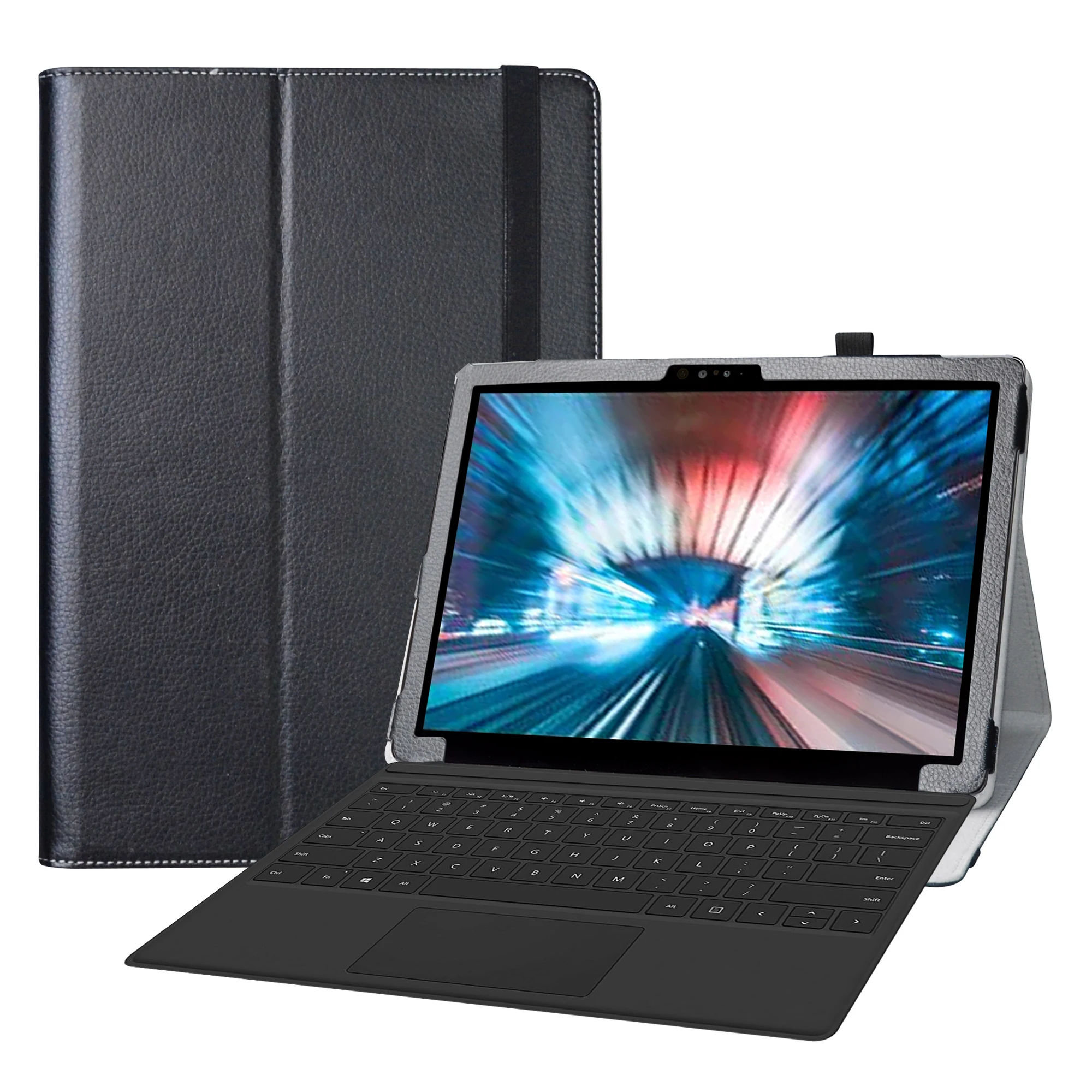 Custodia Per Tablet 2 In 1 Dell Latitude 12.3 Da 7200 "(Non Adatta Al Laptop 7200) Cover Pieghevole Con Chiusura Elastica
