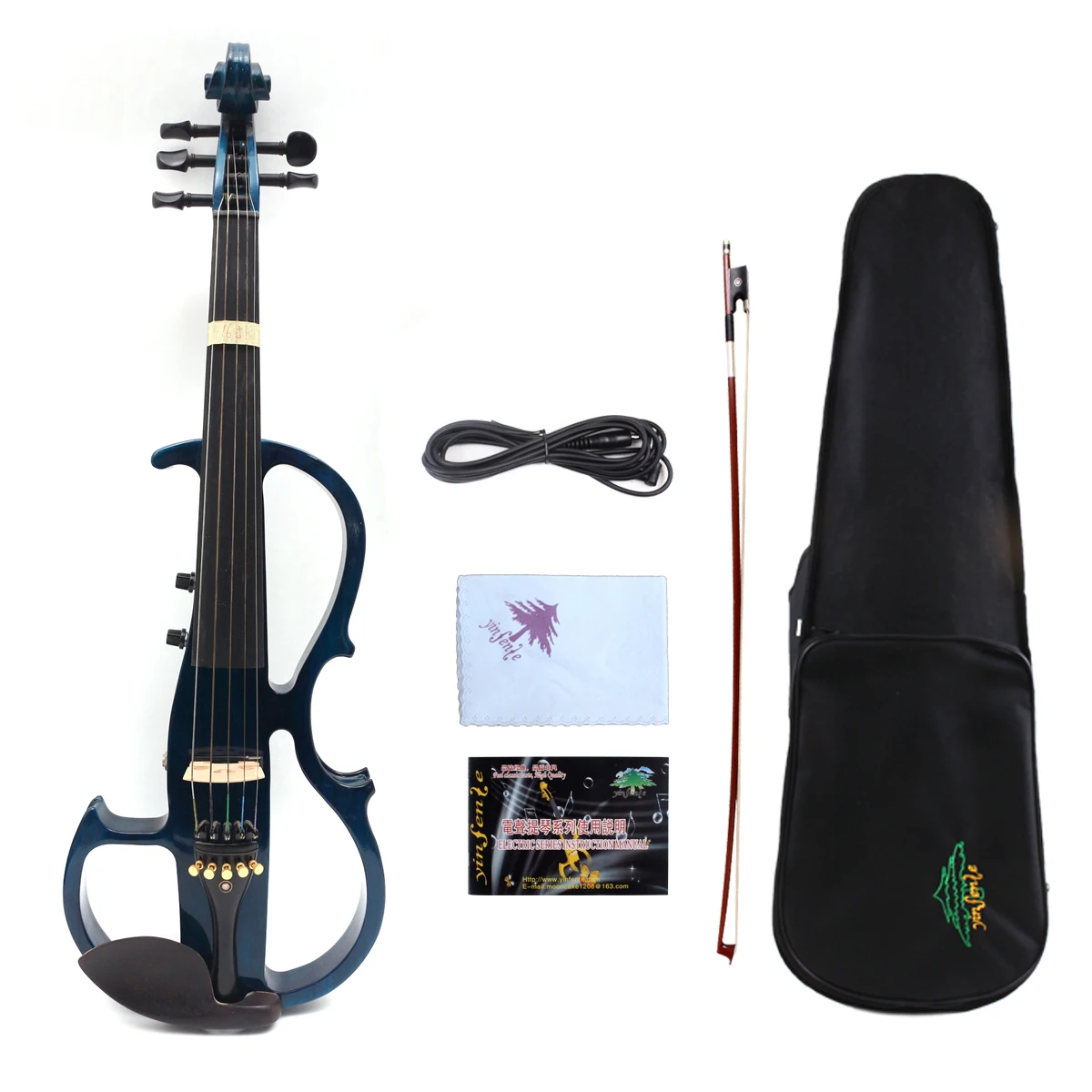 Viola 5 Corde Viola Elettronica Elettrica 16 "Colore Blu