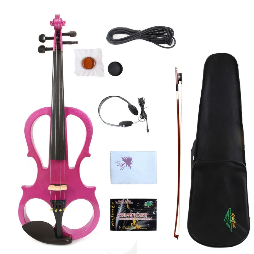 Yinfente Elettrico Viola Colore Viola Ebano Raccordi 16 Pollici Anticipo Con Il Caso Bow