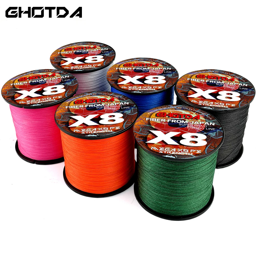 Ghotda Lenza Intrecciata 8 Fili 300M Super Power Multifilamento Pe Extreme Intrecciato Filo Da Pesca Carp Squid Giallo Rosa